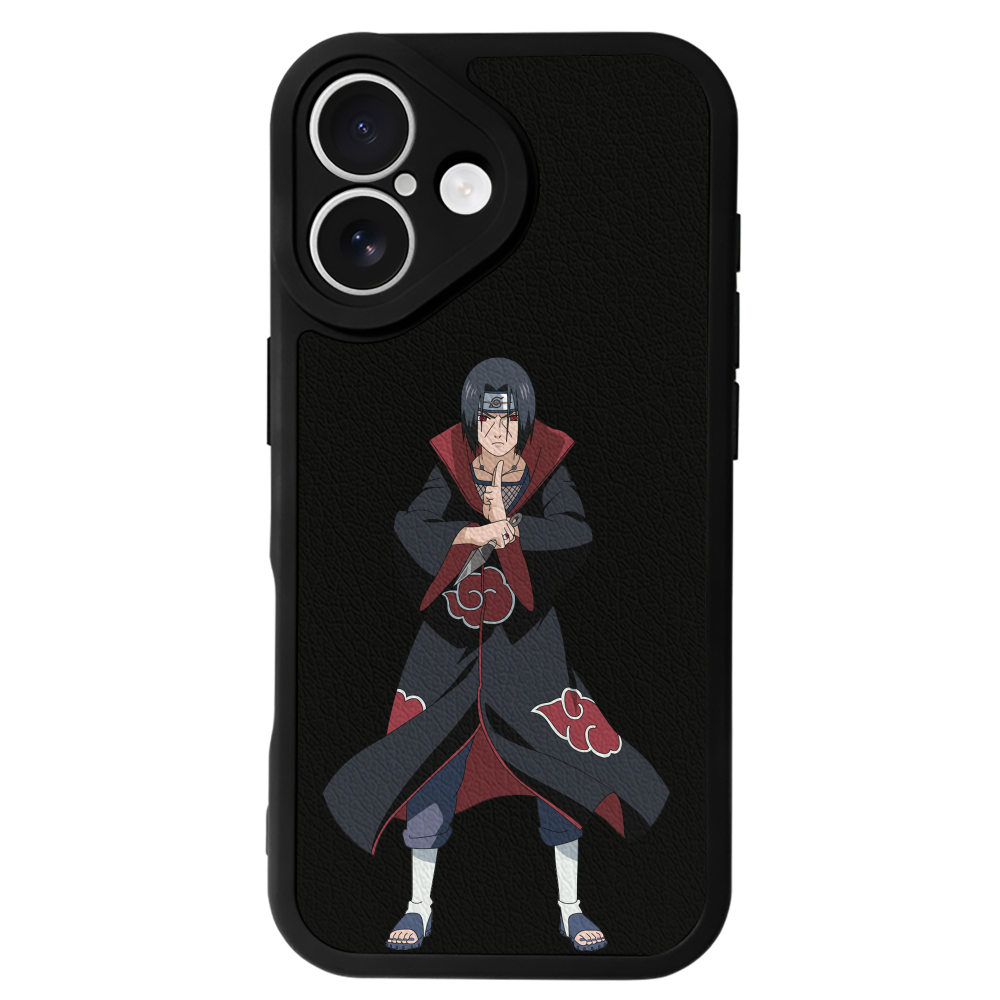 （画像用） NARUTO -ナルト- うちは イタチ Uchiha Itachi 【iPhone 16シリーズ対応】シリコンスマホケース（レザー調） 材質：シリコン